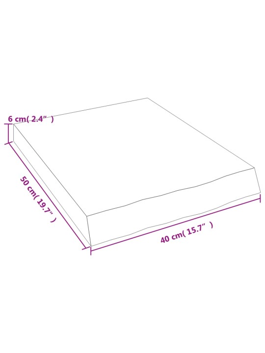 Koupelnová deska 40x50x(2-6) cm neošetřené masivní dřevo