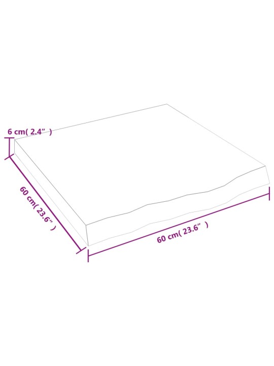 Koupelnová deska 60x60x(2-6) cm neošetřené masivní dřevo
