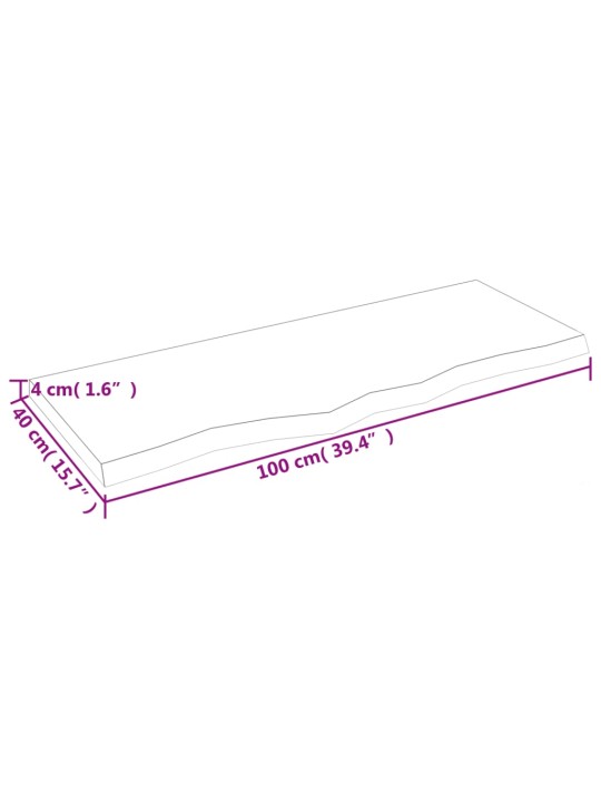 Koupelnová deska 100x40x(2-4) cm neošetřené masivní dřevo