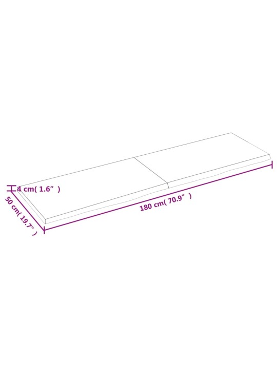 Koupelnová deska 180x50x(2-4) cm neošetřené masivní dřevo