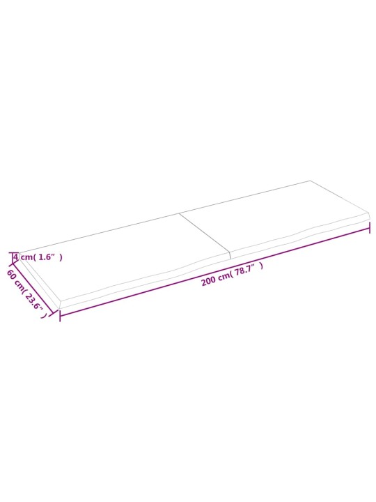 Koupelnová deska 200x60x(2-4) cm neošetřené masivní dřevo