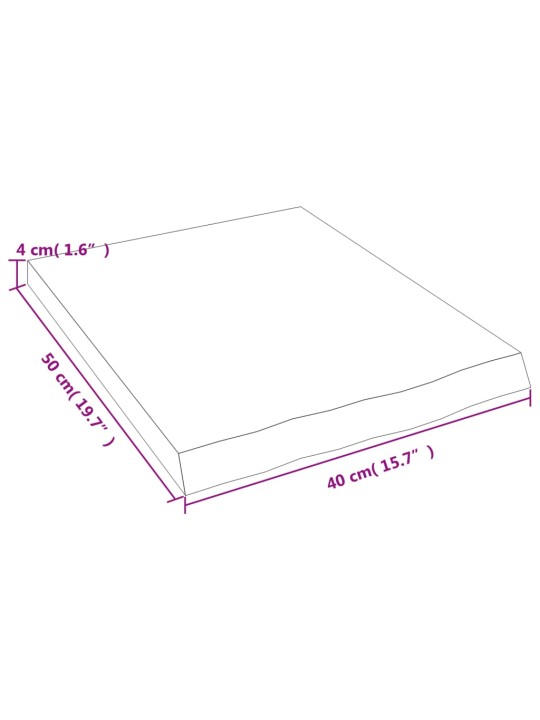 Koupelnová deska hnědá 40x50x(2-4) cm ošetřený masivní dřevo