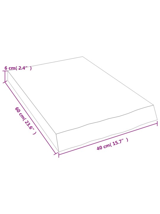 Koupelnová deska hnědá 40x60x(2-6) cm ošetřený masivní dřevo