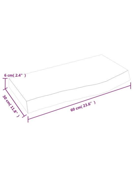 Koupelnová deska hnědá 60x30x(2-6) cm ošetřený masivní dřevo