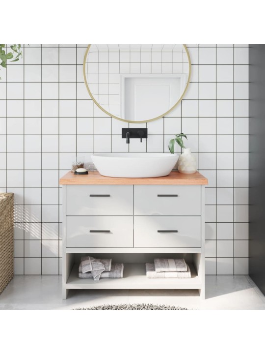 Koupelnová deska hnědá 100x30x(2-4) cm ošetřený masivní dřevo