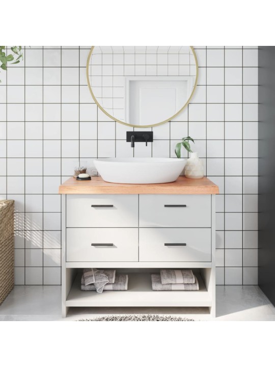Koupelnová deska hnědá 100x60x(2-6) cm ošetřený masivní dřevo