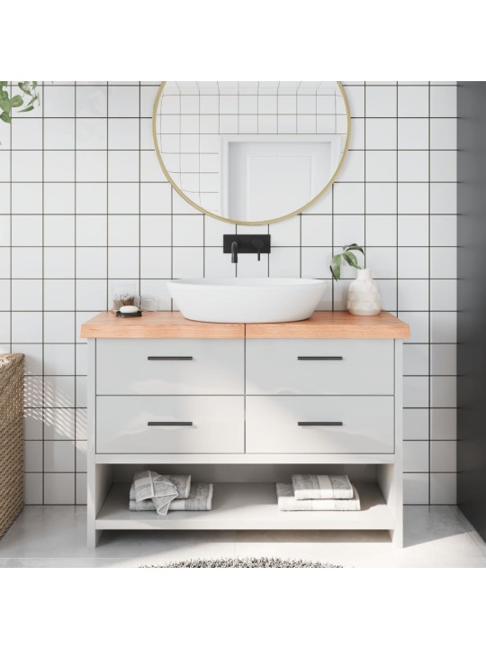 Koupelnová deska hnědá 120x30x(2-6) cm ošetřený masivní dřevo