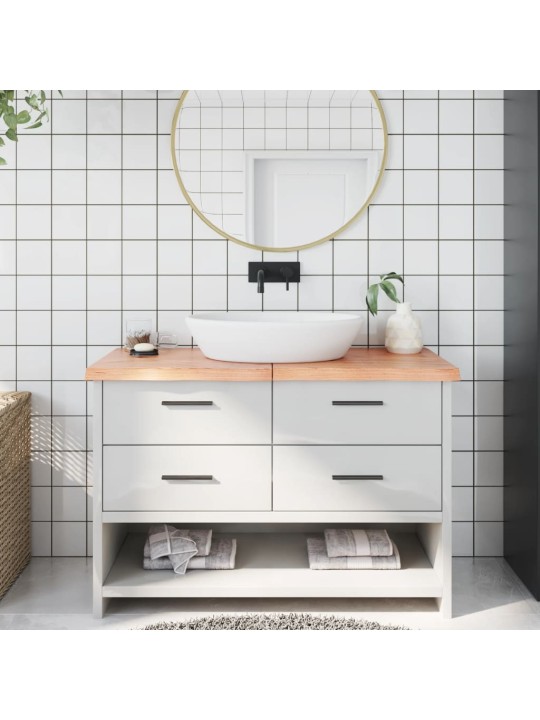 Koupelnová deska hnědá 120x40x(2-4) cm ošetřený masivní dřevo