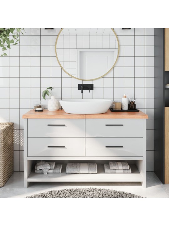 Koupelnová deska hnědá 140x50x(2-4) cm ošetřený masivní dřevo