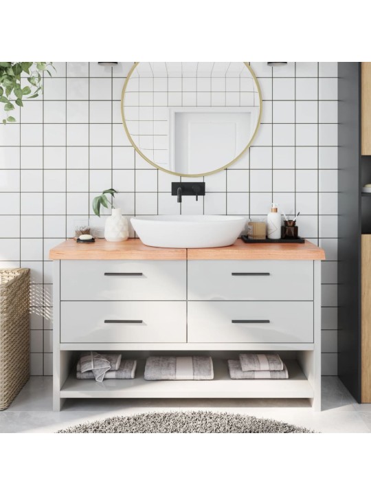 Koupelnová deska hnědá 140x60x(2-6) cm ošetřený masivní dřevo