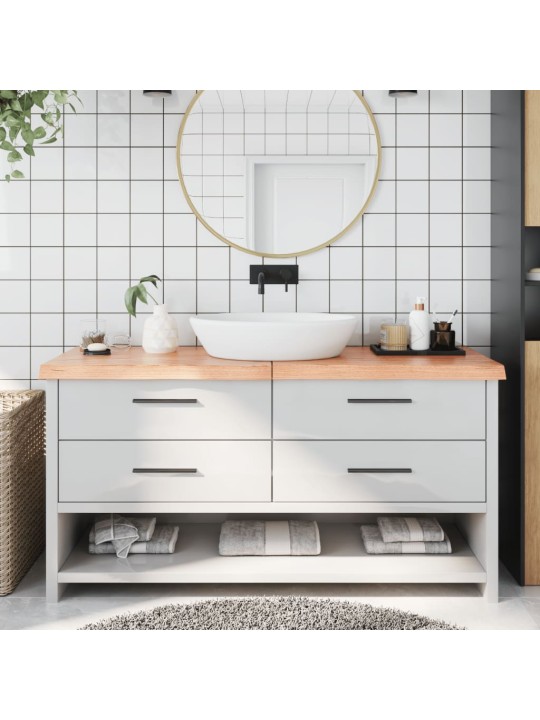 Koupelnová deska hnědá 160x40x(2-6) cm ošetřený masivní dřevo
