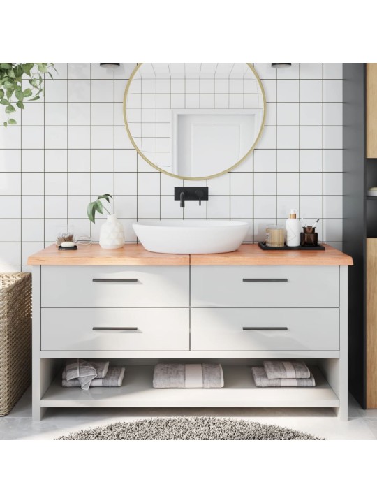 Koupelnová deska hnědá 160x60x(2-4) cm ošetřený masivní dřevo