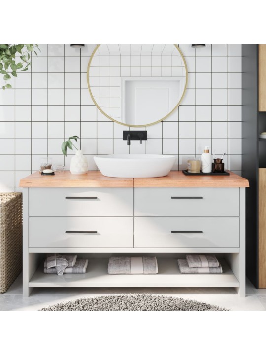 Koupelnová deska hnědá 160x60x(2-6) cm ošetřený masivní dřevo