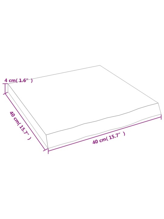 Koupelnová deska tmavě hnědá 40x40x(2-4) cm ošetřený masiv