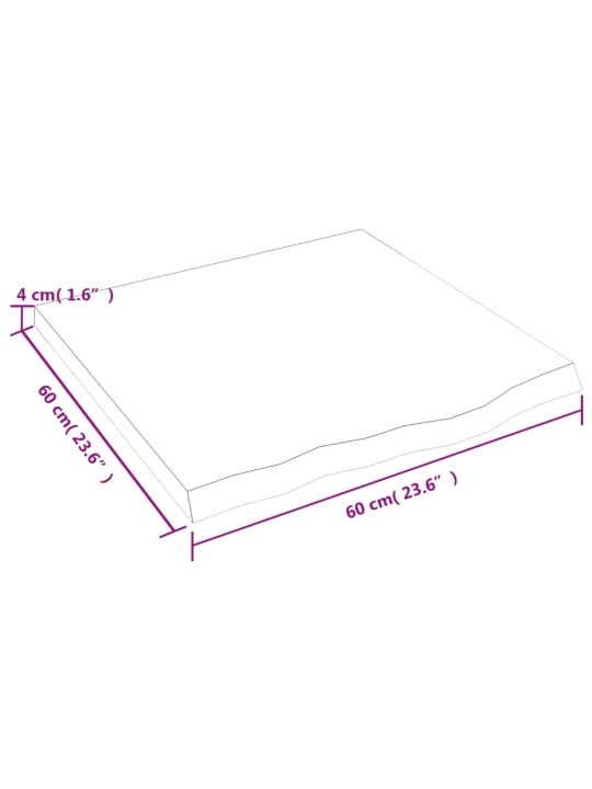 Koupelnová deska tmavě hnědá 60x60x(2-4) cm ošetřený masiv