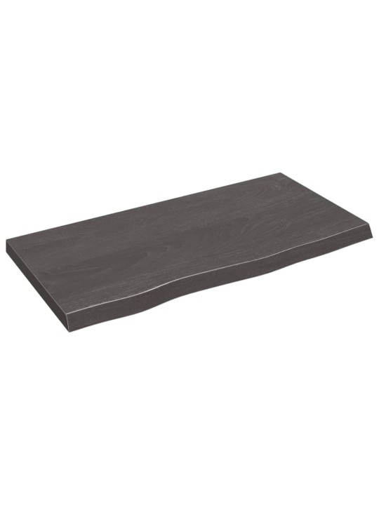 Koupelnová deska tmavě hnědá 80x40x(2-4) cm ošetřený masiv