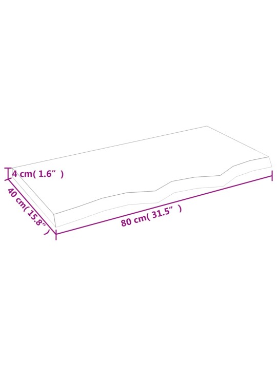 Koupelnová deska tmavě hnědá 80x40x(2-4) cm ošetřený masiv