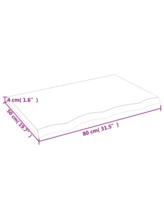 Koupelnová deska tmavě hnědá 80x50x(2-4) cm ošetřený masiv
