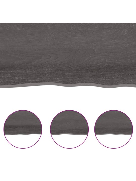 Koupelnová deska tmavě hnědá 80x50x(2-6) cm ošetřený masiv