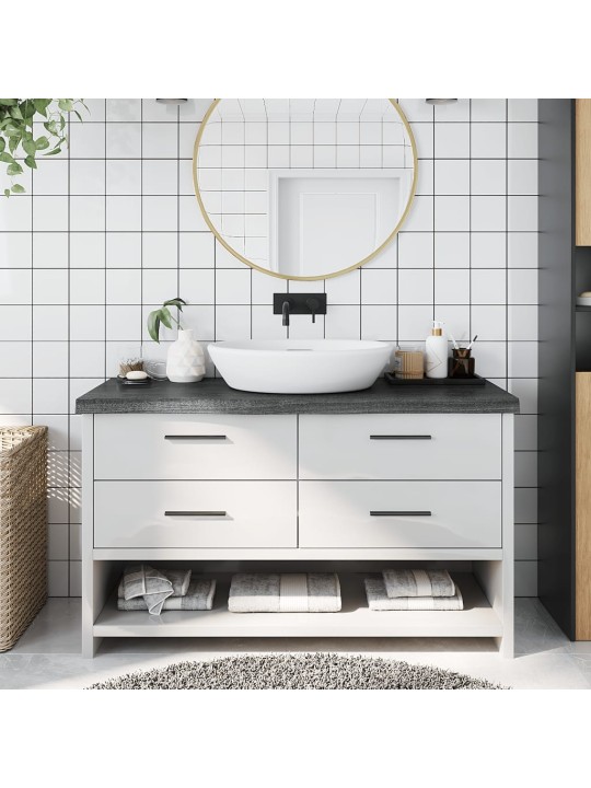 Koupelnová deska tmavě hnědá 100x30x(2-6) cm ošetřený masivní