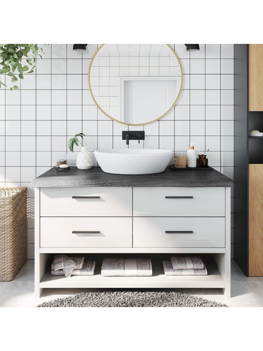 Koupelnová deska tmavě hnědá 100x60x(2-6) cm ošetřený masiv