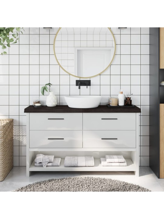 Koupelnová deska tmavě hnědá 120x30x(2-6) cm ošetřený masiv