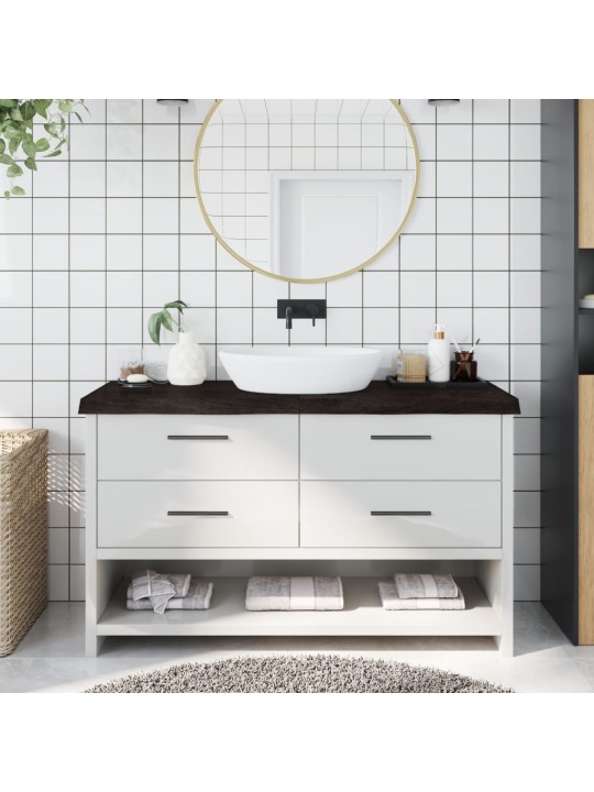 Koupelnová deska tmavě hnědá 140x30x(2-6) cm ošetřený masiv