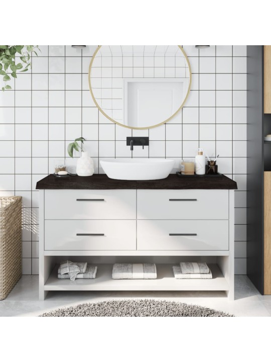 Koupelnová deska tmavě hnědá 140x40x(2-6) cm ošetřený masiv
