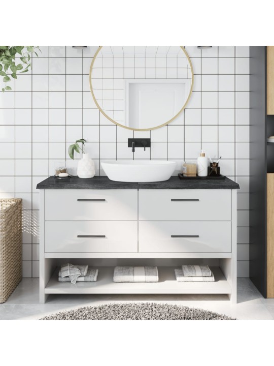 Koupelnová deska tmavě hnědá 140x50x(2-4) cm ošetřený masivní