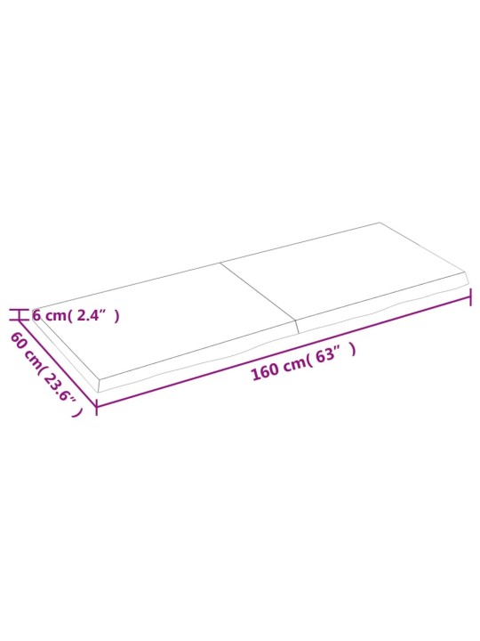 Koupelnová deska tmavě hnědá 160x60x(2-6) cm ošetřený masivní