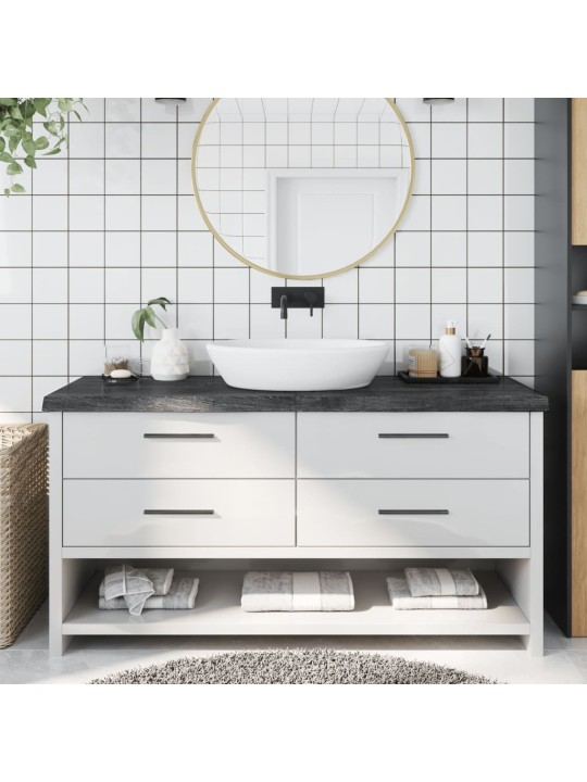 Koupelnová deska tmavě hnědá 160x60x(2-6) cm ošetřený masivní
