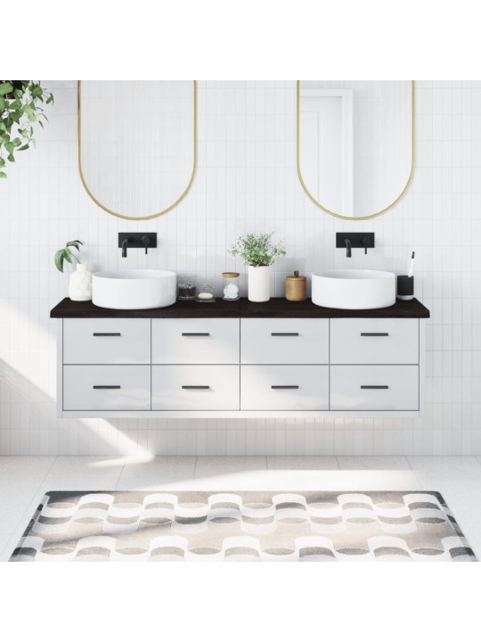 Koupelnová deska tmavě hnědá 180x40x(2-4) cm ošetřený masiv