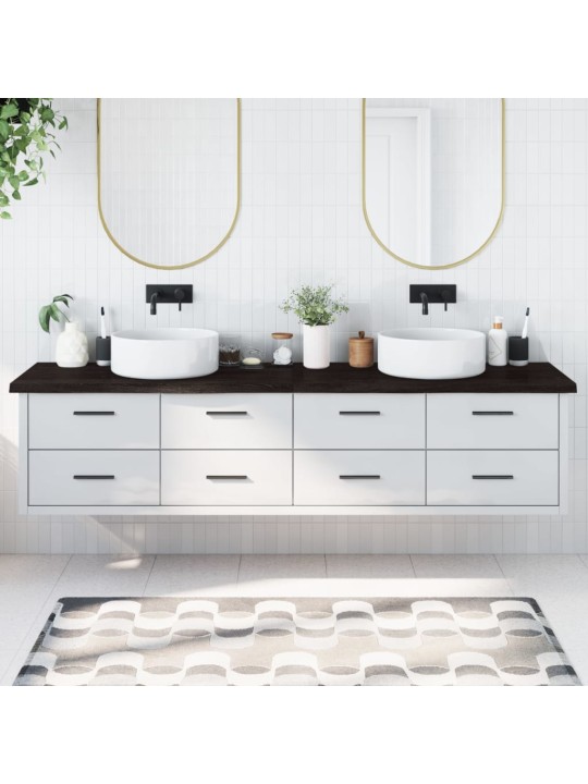 Koupelnová deska tmavě hnědá 220x50x(2-4) cm ošetřený masiv