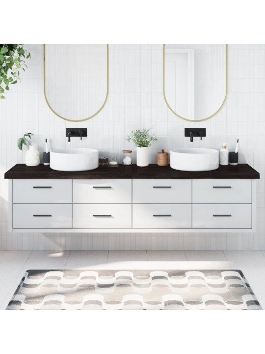 Koupelnová deska tmavě hnědá 220x50x(2-6) cm ošetřený masiv