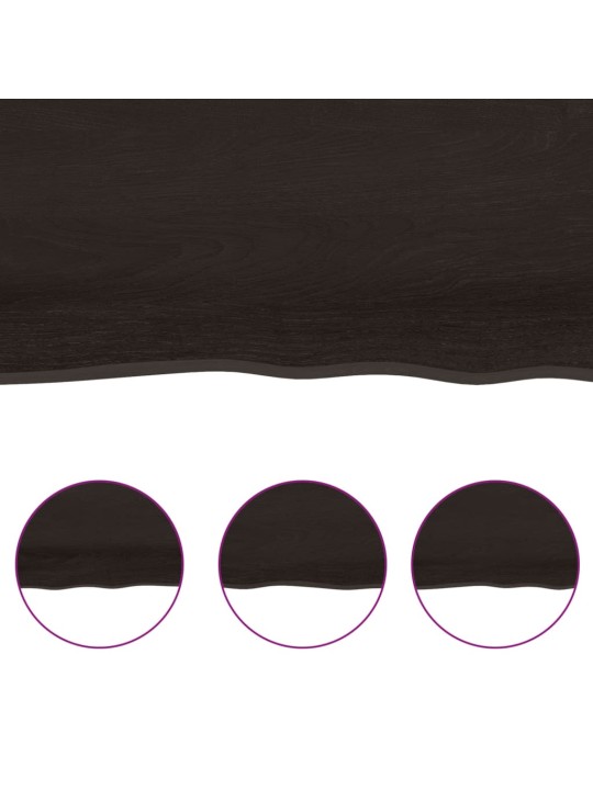 Koupelnová deska tmavě hnědá 220x60x(2-6) cm ošetřený masiv