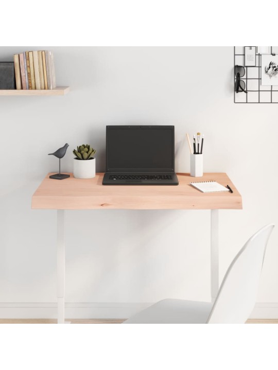 Stolní deska 80x50x(2-6) cm neošetřený masivní dubové dřevo