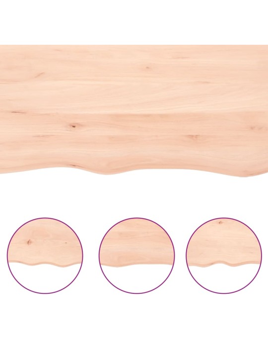 Stolní deska 100x50x(2-4) cm neošetřený masivní dubové dřevo