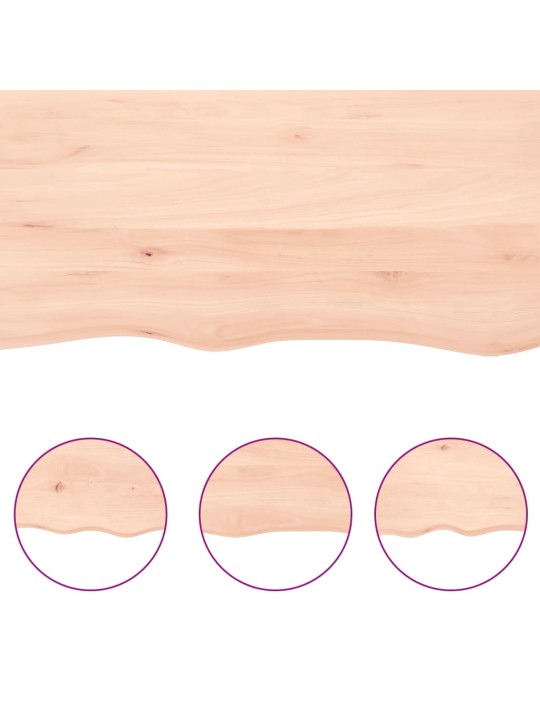 Stolní deska 100x60x(2-6) cm neošetřený masivní dubové dřevo