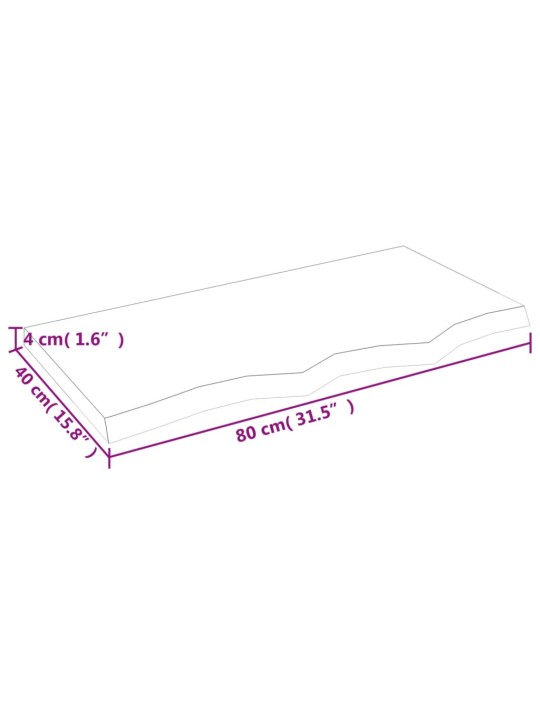 Stolní deska světle hnědá 80x40x(2-4)cm ošetřený masivní dub