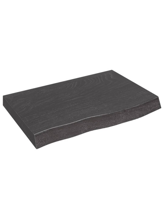 Stolní deska tmavě hnědá 60x40x(2-6)cm ošetřený masivní dub