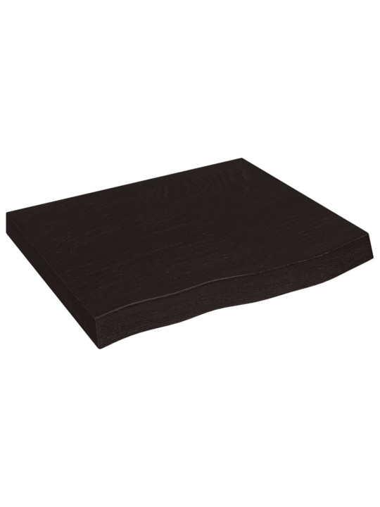 Stolní deska tmavě hnědá 60x50x(2-6)cm ošetřený masivní dub