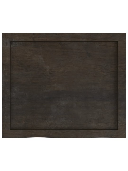 Stolní deska tmavě hnědá 60x50x(2-6)cm ošetřený masivní dub
