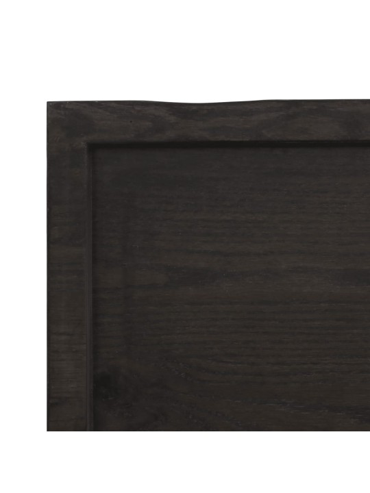 Stolní deska tmavě hnědá 60x50x(2-6)cm ošetřený masivní dub