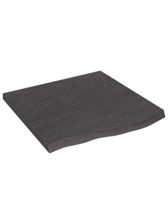 Stolní deska tmavě hnědá 60x60x(2-4)cm ošetřený masivní dub