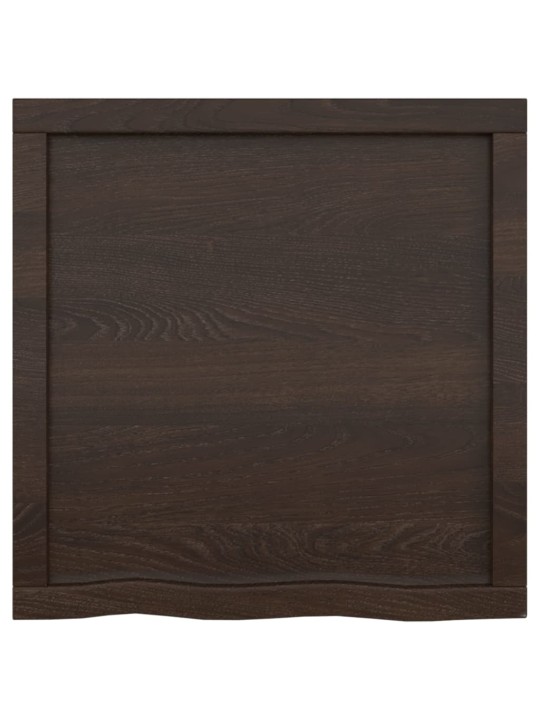 Stolní deska tmavě hnědá 60x60x(2-4)cm ošetřený masivní dub