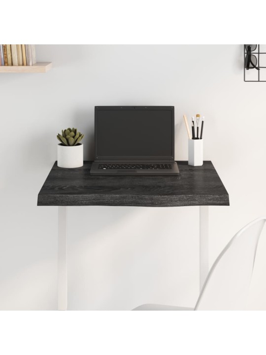 Stolní deska tmavě hnědá 60x60x(2-4)cm ošetřený masivní dub