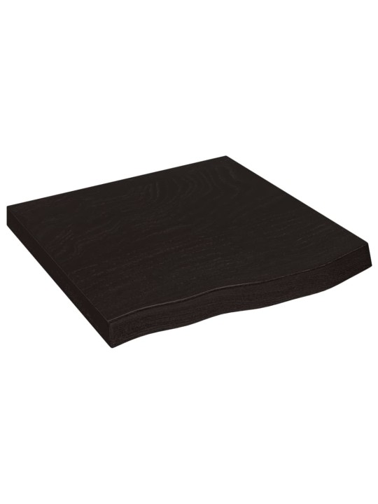 Stolní deska tmavě hnědá 60x60x(2-6)cm ošetřený masivní dub
