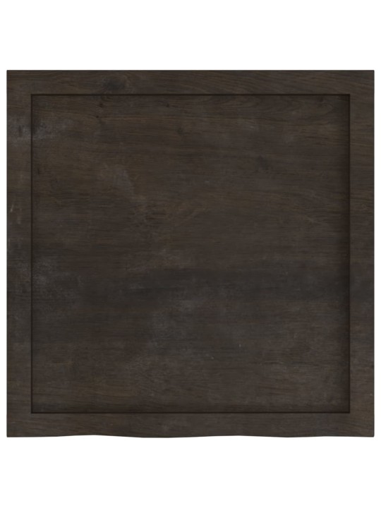 Stolní deska tmavě hnědá 60x60x(2-6)cm ošetřený masivní dub