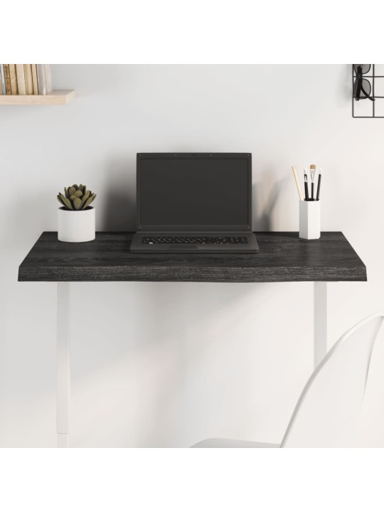 Stolní deska tmavě hnědá 80x40x(2-4)cm ošetřený masivní dub