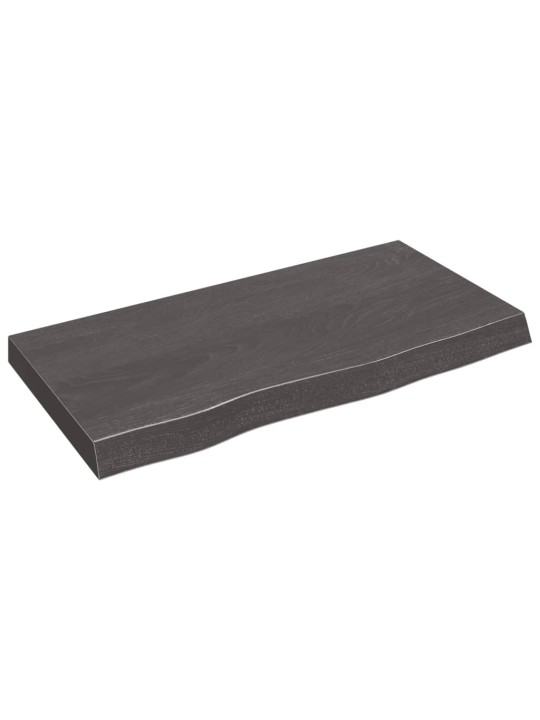Stolní deska tmavě hnědá 80x40x(2-6)cm ošetřený masivní dub